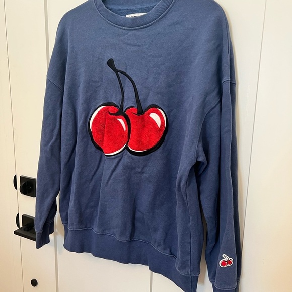 Kirsh Blue Cherry crewneck sweatshirt-BTS V Style - Picture 6 of 11